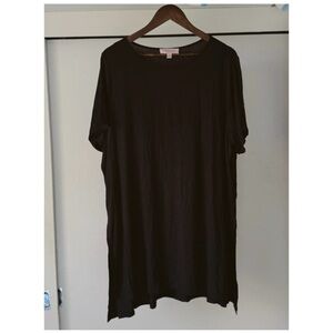 Philosophy Black Short Sleeve Tunic Tee Relaxed Fit